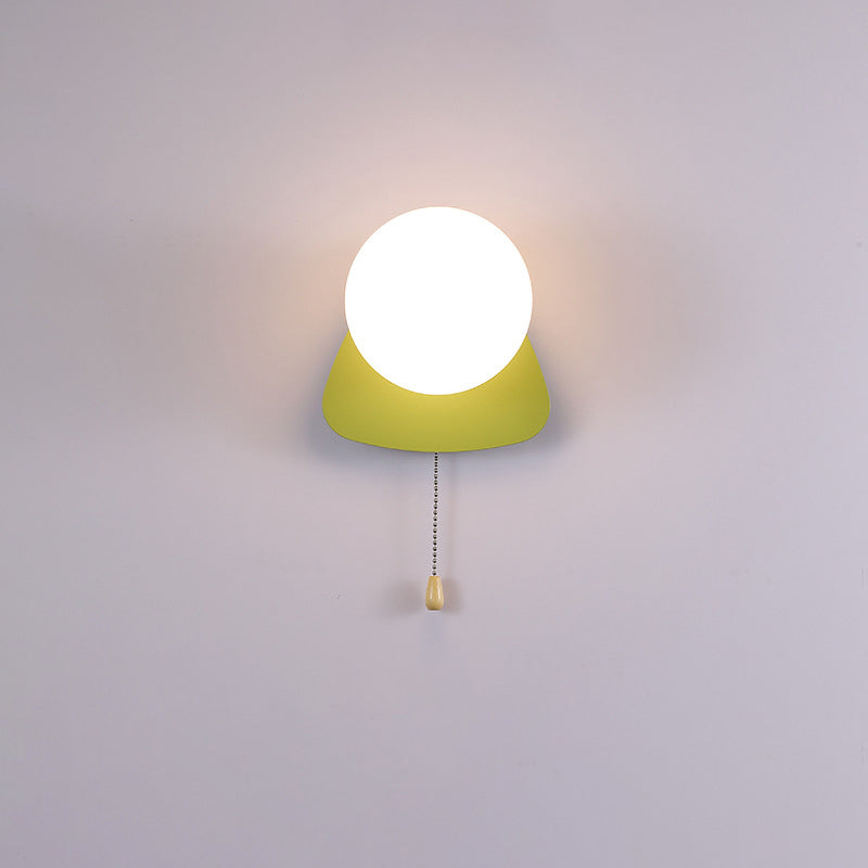 Applique murale moderne minimaliste ronde carrée triangle orbe en fer et verre à 1 lumière pour salon 
