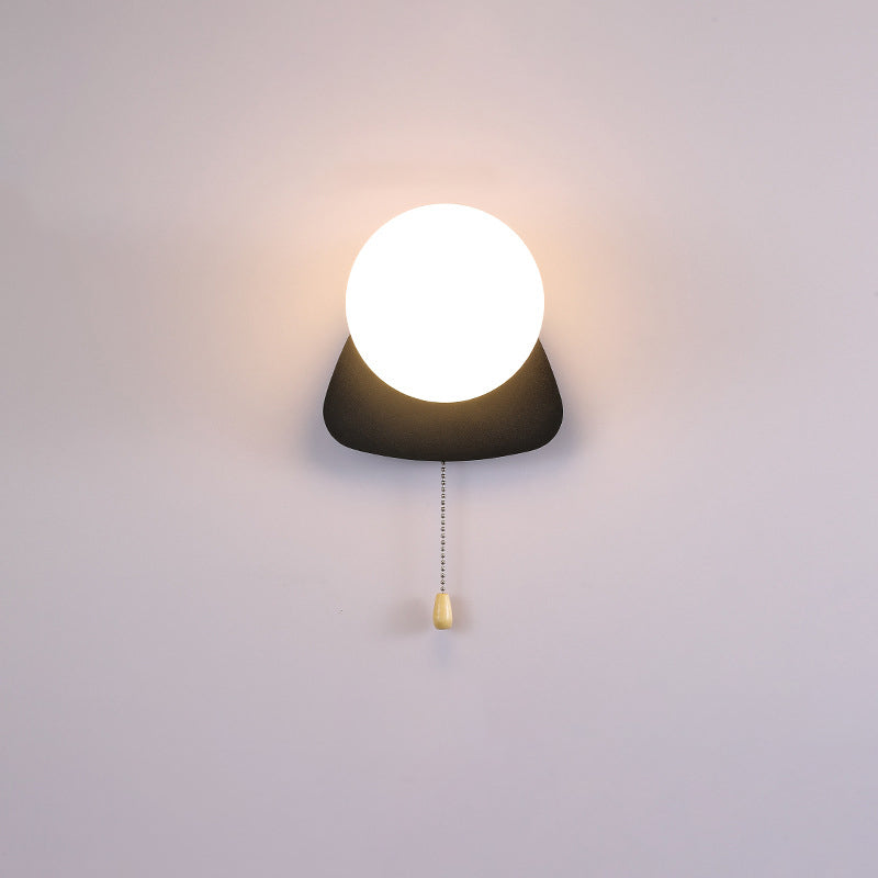 Applique murale moderne minimaliste ronde carrée triangle orbe en fer et verre à 1 lumière pour salon 