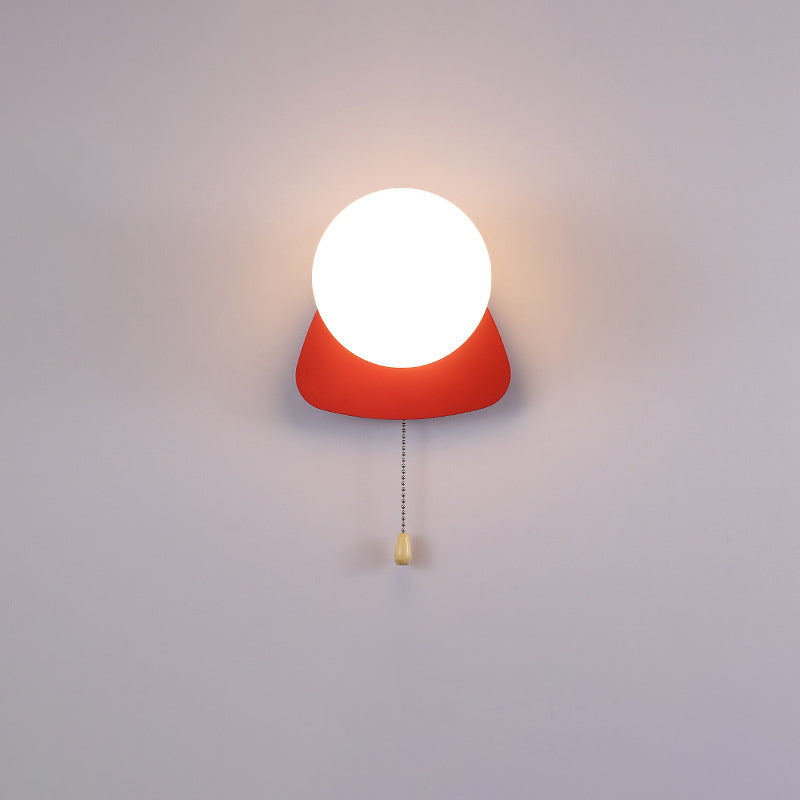 Applique murale moderne minimaliste ronde carrée triangle orbe en fer et verre à 1 lumière pour salon 