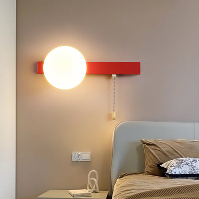 Applique murale moderne minimaliste ronde carrée triangle orbe en fer et verre à 1 lumière pour salon 