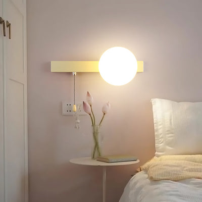 Applique murale moderne minimaliste ronde carrée triangle orbe en fer et verre à 1 lumière pour salon 