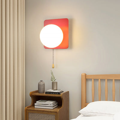 Applique murale moderne minimaliste ronde carrée triangle orbe en fer et verre à 1 lumière pour salon 