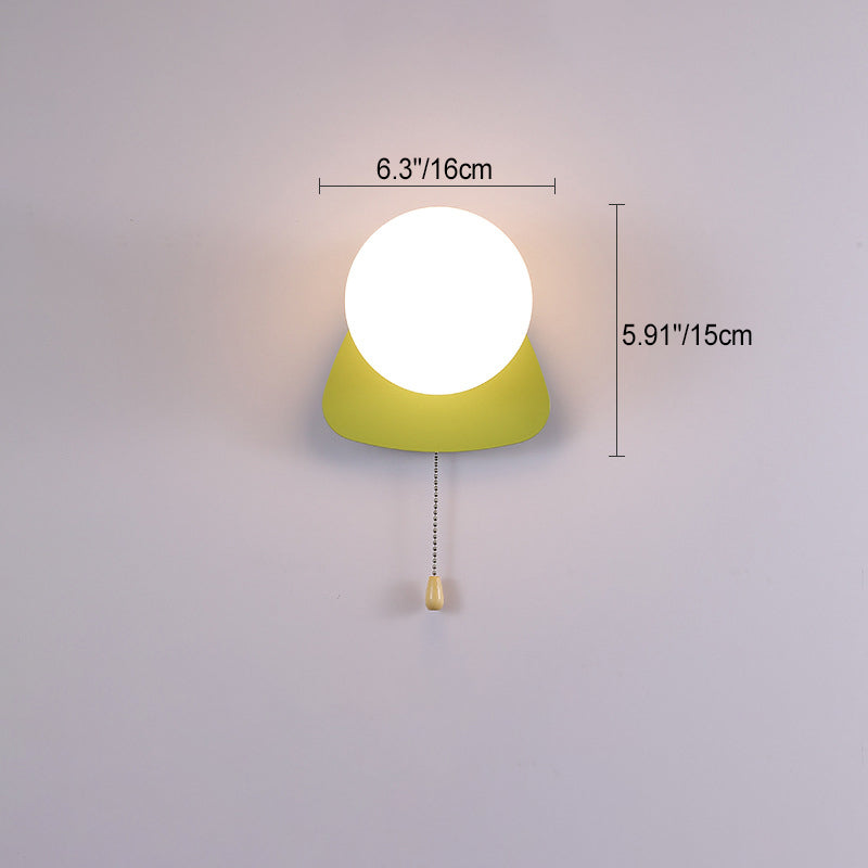 Applique murale moderne minimaliste ronde carrée triangle orbe en fer et verre à 1 lumière pour salon 