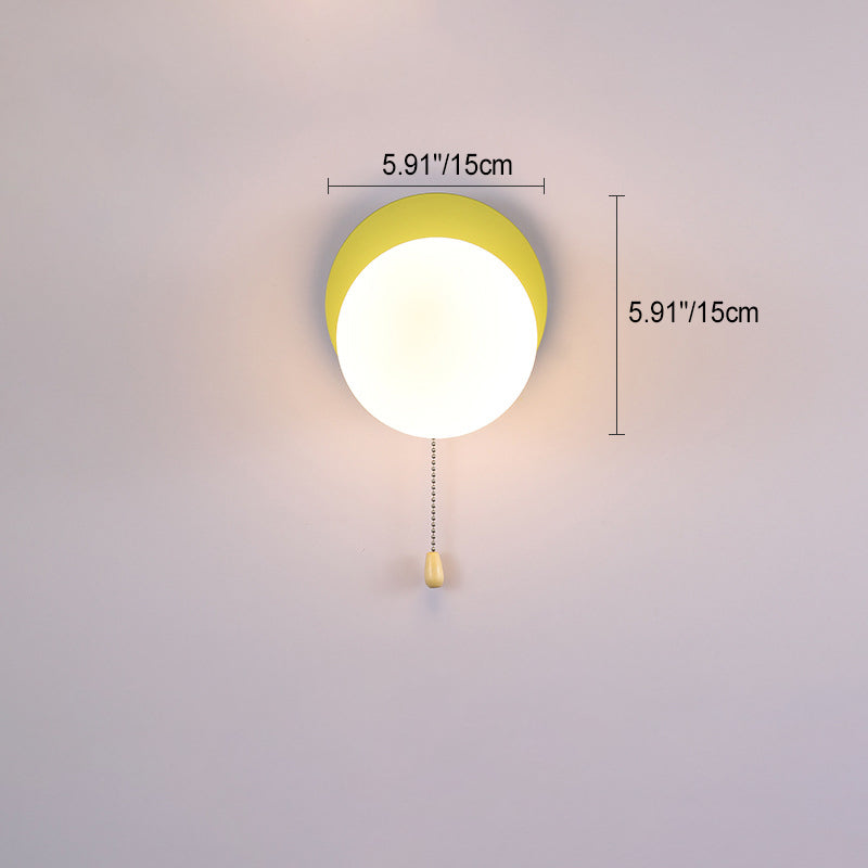 Applique murale moderne minimaliste ronde carrée triangle orbe en fer et verre à 1 lumière pour salon 