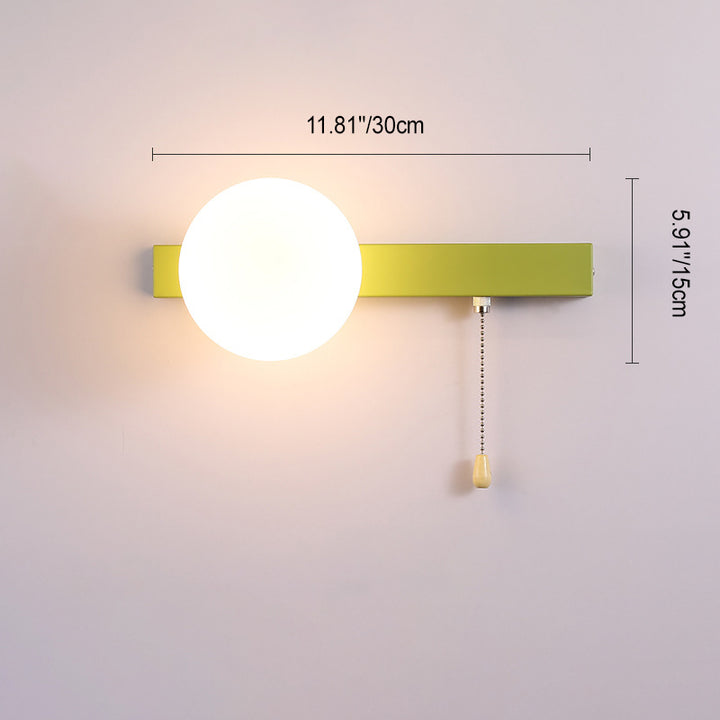 Applique murale moderne minimaliste ronde carrée triangle orbe en fer et verre à 1 lumière pour salon 