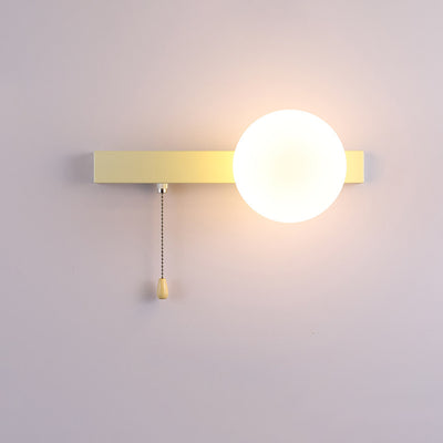 Applique murale moderne minimaliste ronde carrée triangle orbe en fer et verre à 1 lumière pour salon 