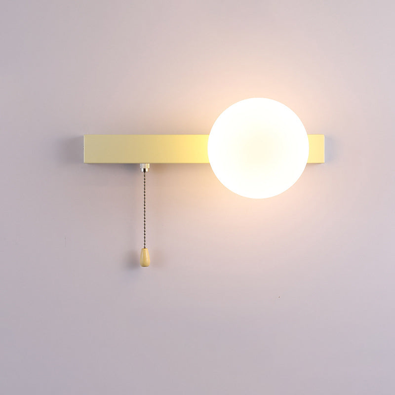 Applique murale moderne minimaliste ronde carrée triangle orbe en fer et verre à 1 lumière pour salon 