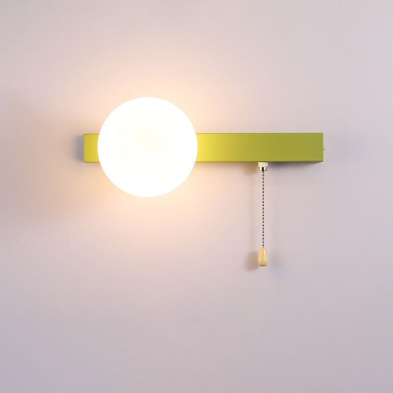Applique murale moderne minimaliste ronde carrée triangle orbe en fer et verre à 1 lumière pour salon 