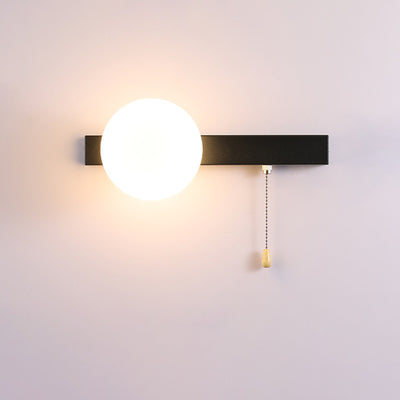 Applique murale moderne minimaliste ronde carrée triangle orbe en fer et verre à 1 lumière pour salon 