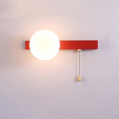 Applique murale moderne minimaliste ronde carrée triangle orbe en fer et verre à 1 lumière pour salon 