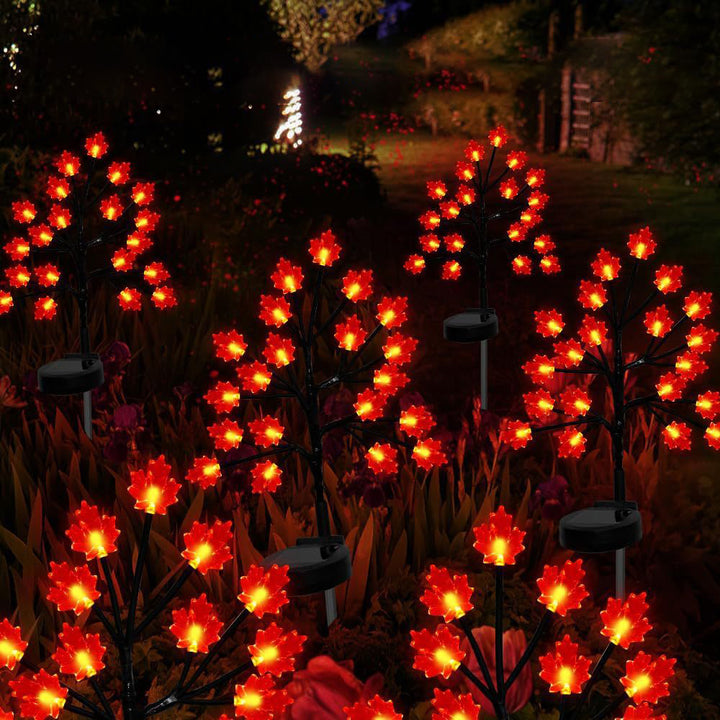 Art Déco Moderne Citrouille Solaire Feuille d'Érable Acier Inoxydable Acrylique LED Prise de Terre Lumière de Paysage Extérieur Pour Jardin 