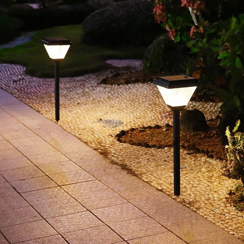 Modernes unbedeutendes quadratisches Kegel-Zylinder-ABS-PC LED-Bodenstecker-Außenlicht für Garten 