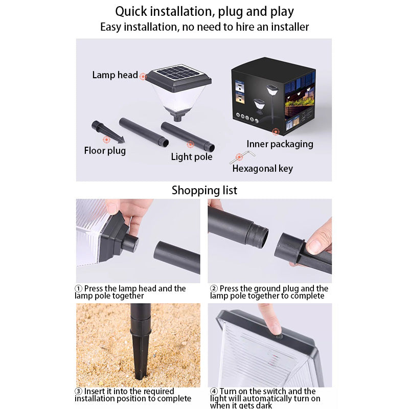 Modernes unbedeutendes quadratisches Kegel-Zylinder-ABS-PC LED-Bodenstecker-Außenlicht für Garten 