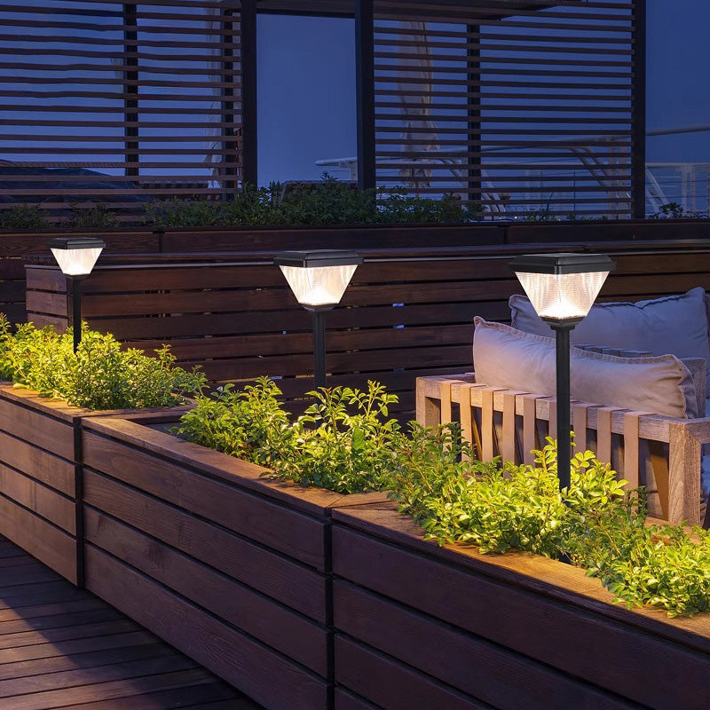 Modernes unbedeutendes quadratisches Kegel-Zylinder-ABS-PC LED-Bodenstecker-Außenlicht für Garten 