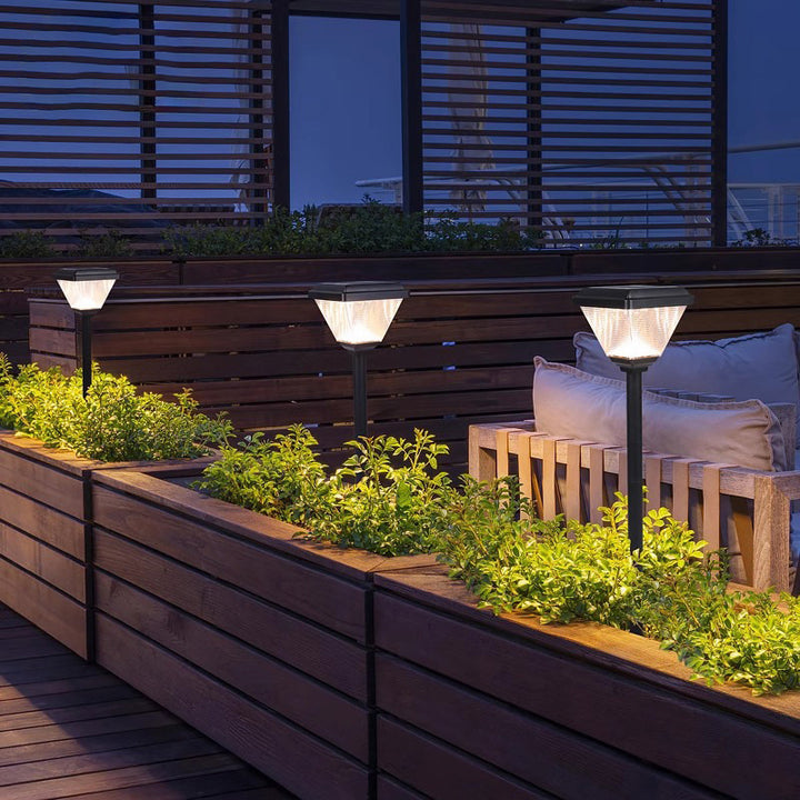 Modernes unbedeutendes quadratisches Kegel-Zylinder-ABS-PC LED-Bodenstecker-Außenlicht für Garten 