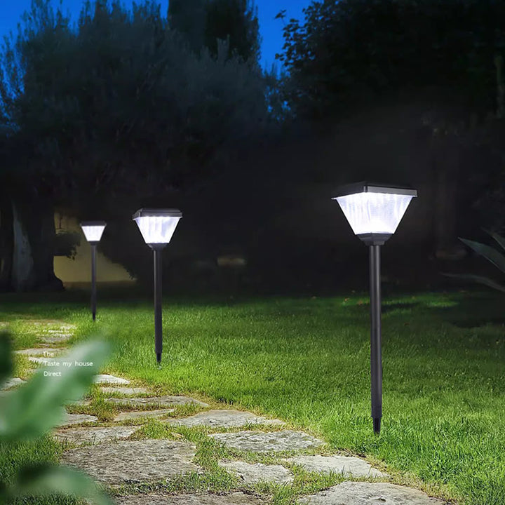 Modernes unbedeutendes quadratisches Kegel-Zylinder-ABS-PC LED-Bodenstecker-Außenlicht für Garten 