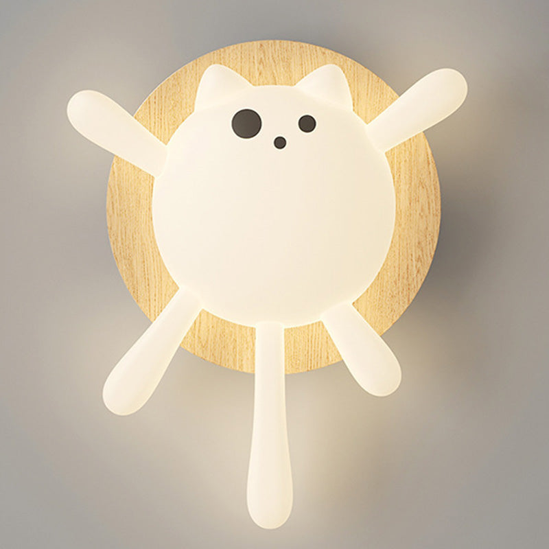 Zeitgenössische kreative Kinderrunde Cat Iron PET LED Unterputz-Deckenleuchte für Schlafzimmer 