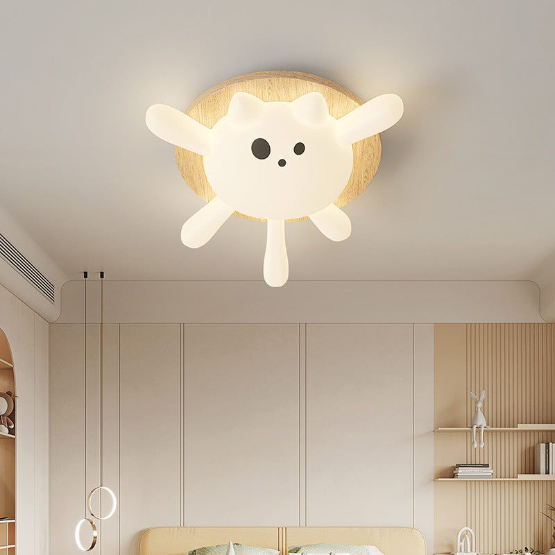 Zeitgenössische kreative Kinderrunde Cat Iron PET LED Unterputz-Deckenleuchte für Schlafzimmer 