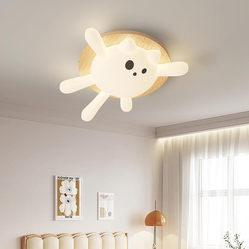 Zeitgenössische kreative Kinderrunde Cat Iron PET LED Unterputz-Deckenleuchte für Schlafzimmer 