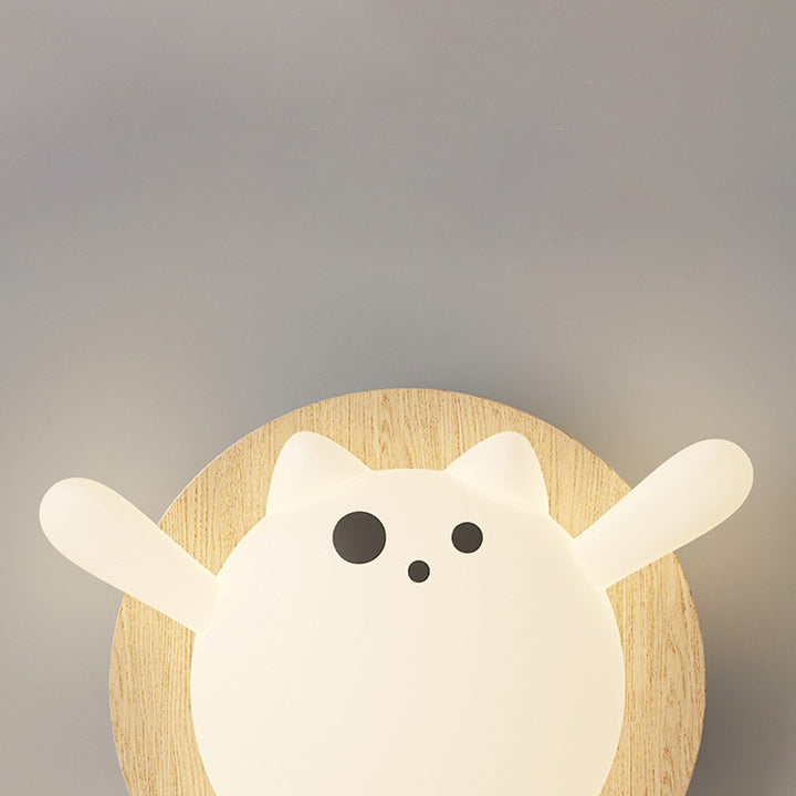 Zeitgenössische kreative Kinderrunde Cat Iron PET LED Unterputz-Deckenleuchte für Schlafzimmer 