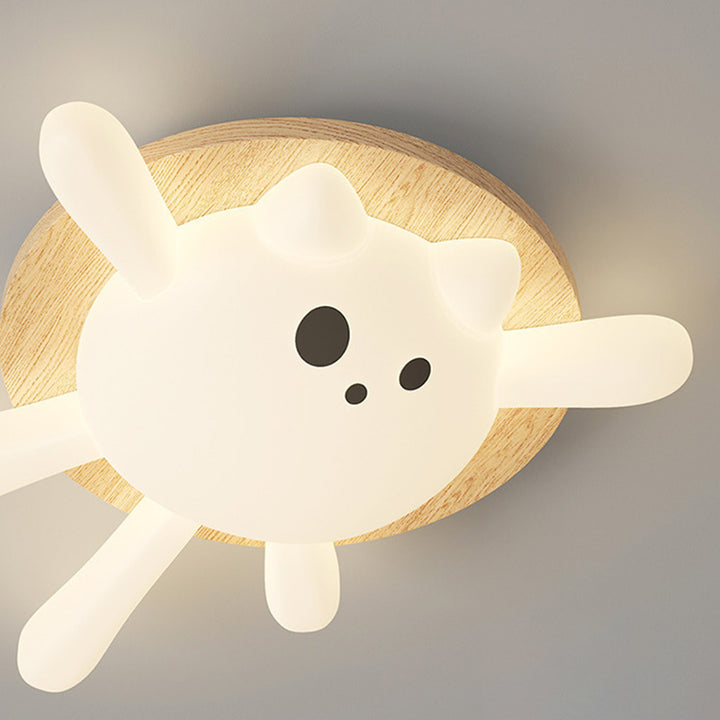 Zeitgenössische kreative Kinderrunde Cat Iron PET LED Unterputz-Deckenleuchte für Schlafzimmer 