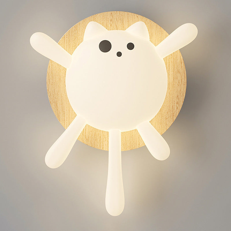 Zeitgenössische kreative Kinderrunde Cat Iron PET LED Unterputz-Deckenleuchte für Schlafzimmer 