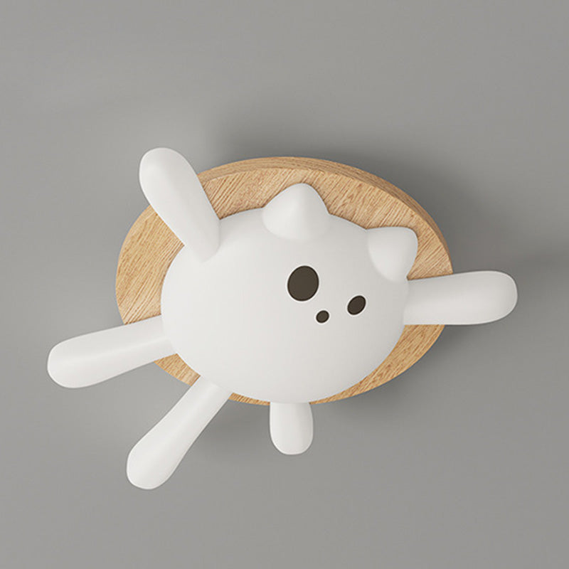 Zeitgenössische kreative Kinderrunde Cat Iron PET LED Unterputz-Deckenleuchte für Schlafzimmer 