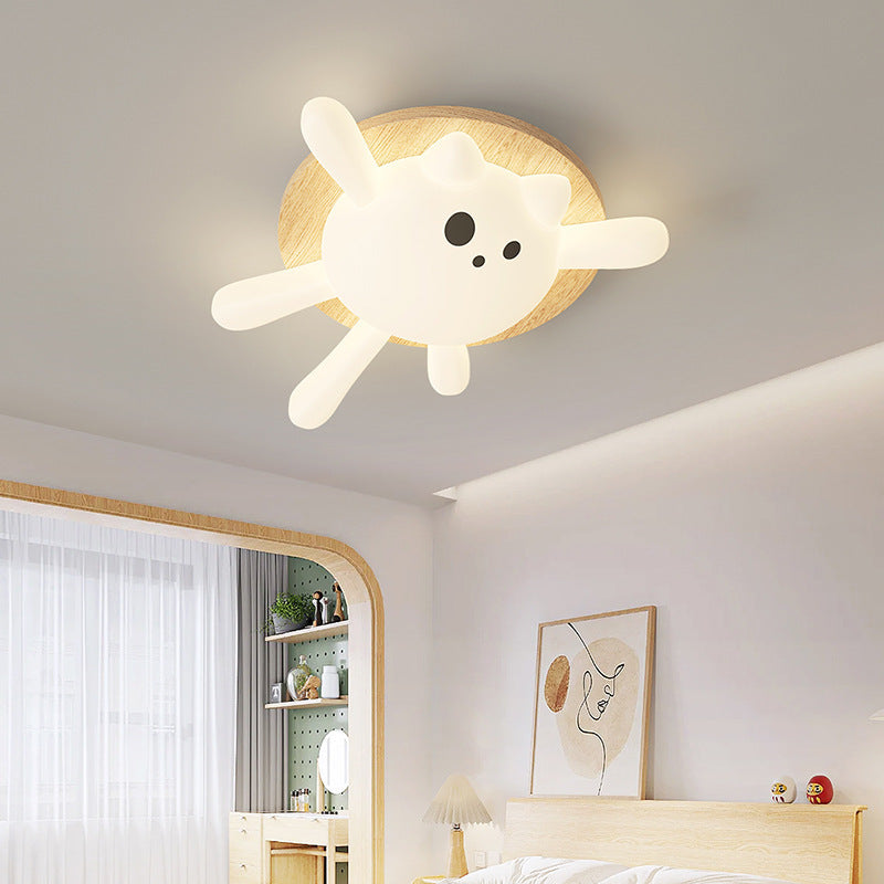 Zeitgenössische kreative Kinderrunde Cat Iron PET LED Unterputz-Deckenleuchte für Schlafzimmer 