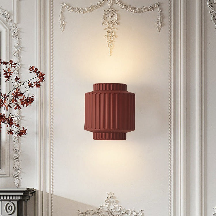 Applique murale à 2 lumières en résine à rayures cylindriques minimalistes modernes pour chambre 