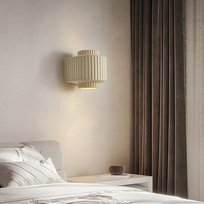 Applique murale à 2 lumières en résine à rayures cylindriques minimalistes modernes pour chambre 
