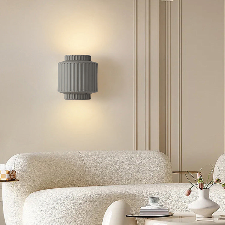Applique murale à 2 lumières en résine à rayures cylindriques minimalistes modernes pour chambre 