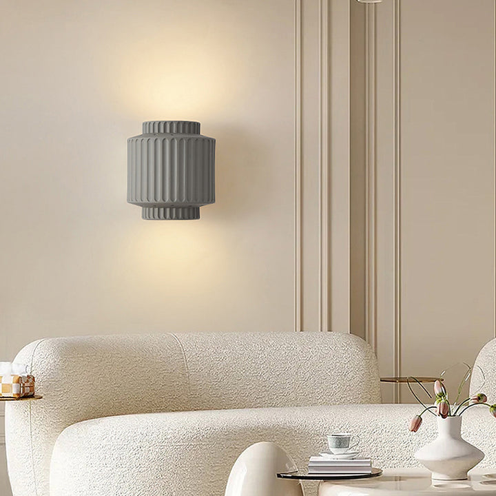 Applique murale à 2 lumières en résine à rayures cylindriques minimalistes modernes pour chambre 