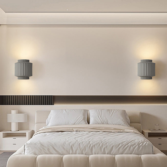 Applique murale à 2 lumières en résine à rayures cylindriques minimalistes modernes pour chambre 