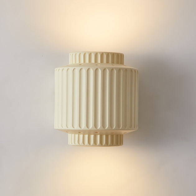 Applique murale à 2 lumières en résine à rayures cylindriques minimalistes modernes pour chambre 