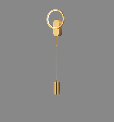 Applique murale LED moderne minimaliste avec abat-jour en fer cylindrique pour chambre 