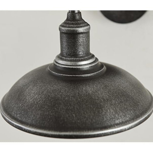 Lampe murale 1 lumière avec abat-jour en fer en forme de couvercle de pot rond industriel contemporain pour patio extérieur 