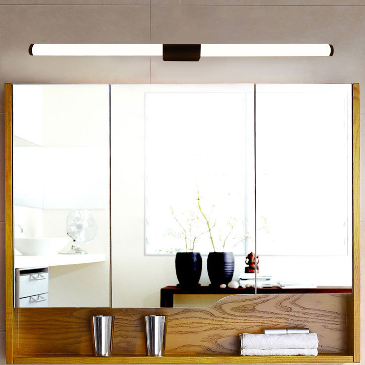Lampe murale LED moderne minimaliste avec base cylindrique en fer et abat-jour en acrylique et aluminium pour salle de bain 
