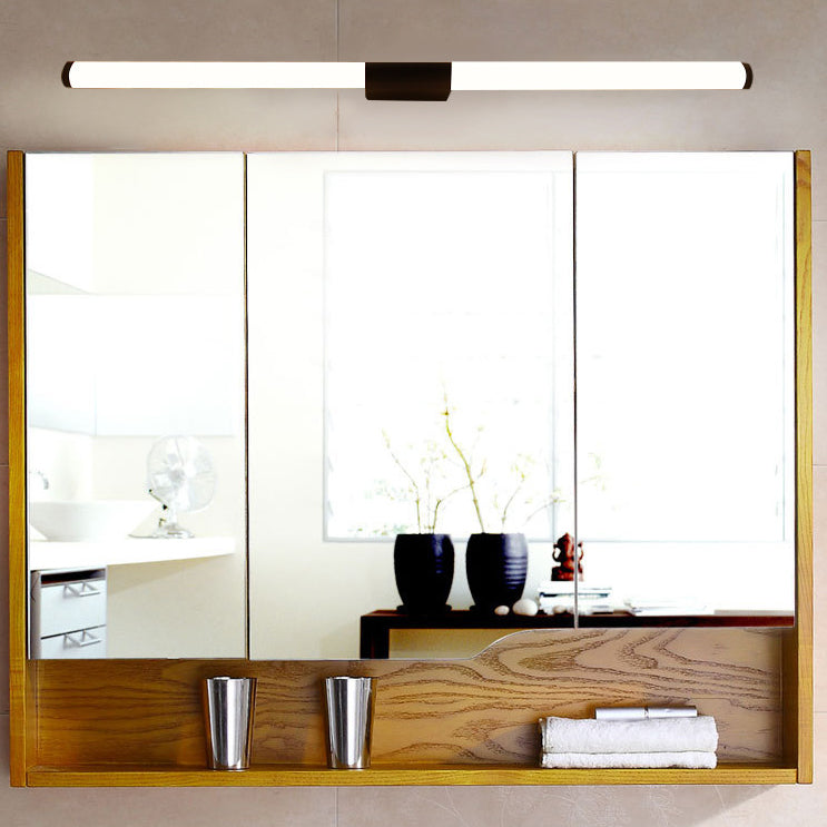 Lampe murale LED moderne minimaliste avec base cylindrique en fer et abat-jour en acrylique et aluminium pour salle de bain 