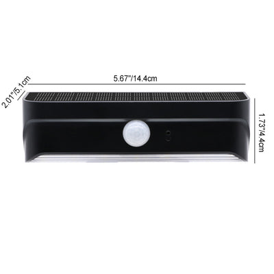 Lampe murale LED en ABS PC rectangulaire étanche à l'eau solaire de simplicité moderne pour patio extérieur 