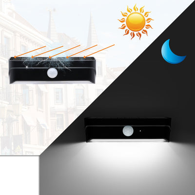 Lampe murale LED en ABS PC rectangulaire étanche à l'eau solaire de simplicité moderne pour patio extérieur 