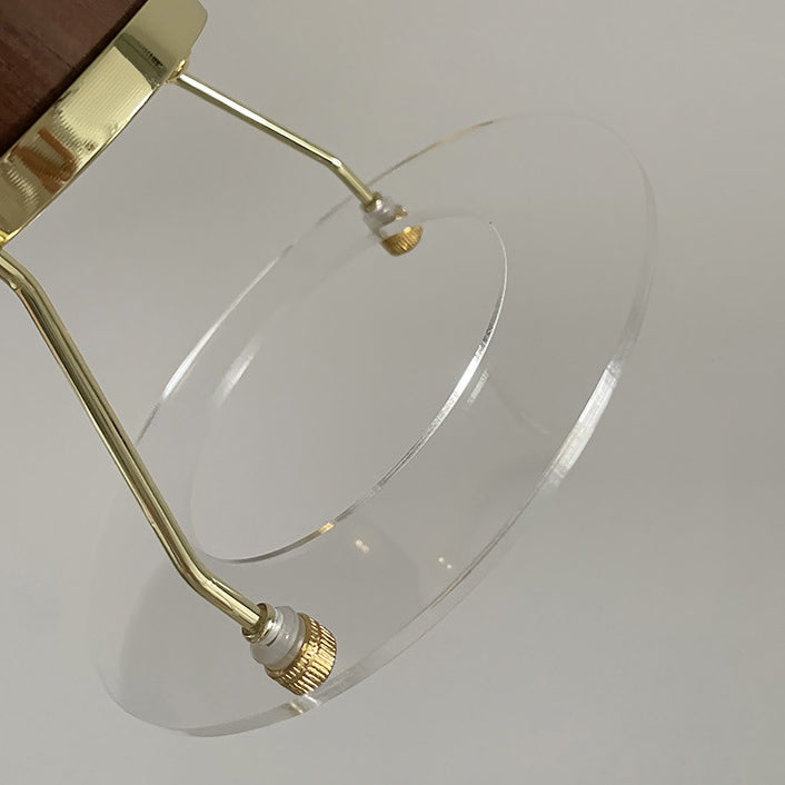 Zeitgenössische Retro Zylinder Kreis Horn Form Eisen Holz 1-Licht Wandleuchte Lampe für Schlafzimmer 