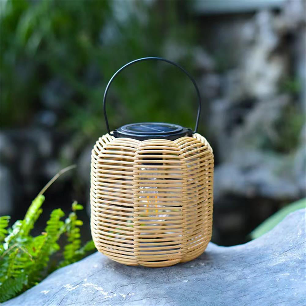 Lanterne cylindrique solaire moderne Art Déco étanche avec LED en plastique et fer ajouré pour jardin 
