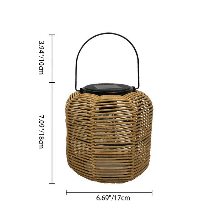 Lanterne cylindrique solaire moderne Art Déco étanche avec LED en plastique et fer ajouré pour jardin 
