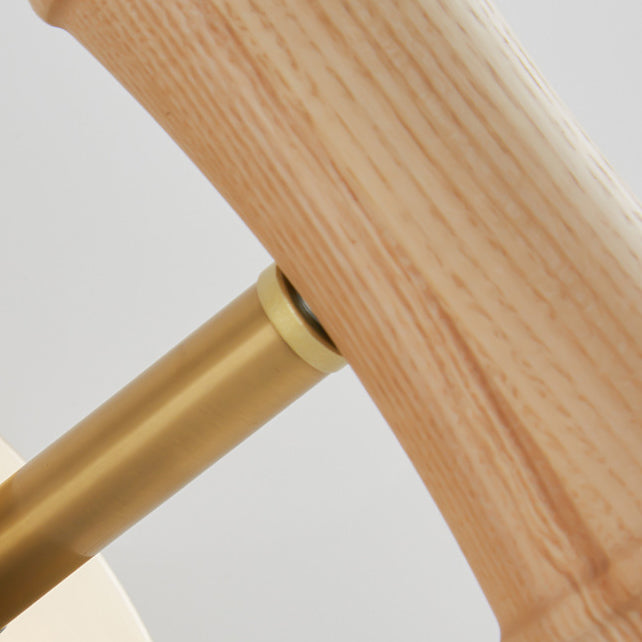 Lampe murale à une lumière en bois massif de forme cylindrique rétro contemporaine en bambou pour salon 