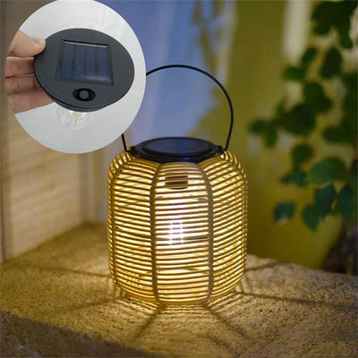 فانوس اسطواني مقاوم للماء بتصميم آرت ديكو حديث من البلاستيك والحديد مع إضاءة LED خارجية للحديقة 