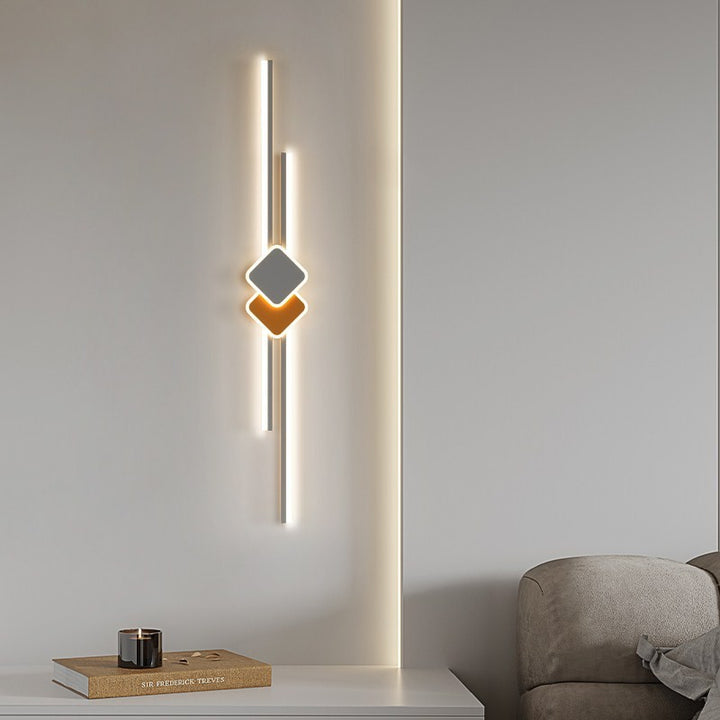 Applique murale LED en acrylique avec matériel rectangulaire à bande minimaliste moderne pour chambre 