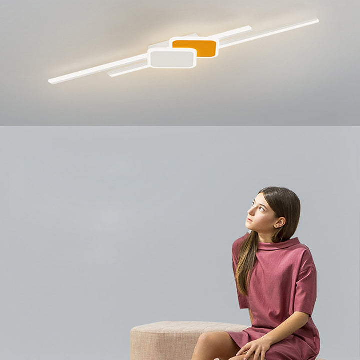 Applique murale LED en acrylique avec matériel rectangulaire à bande minimaliste moderne pour chambre 