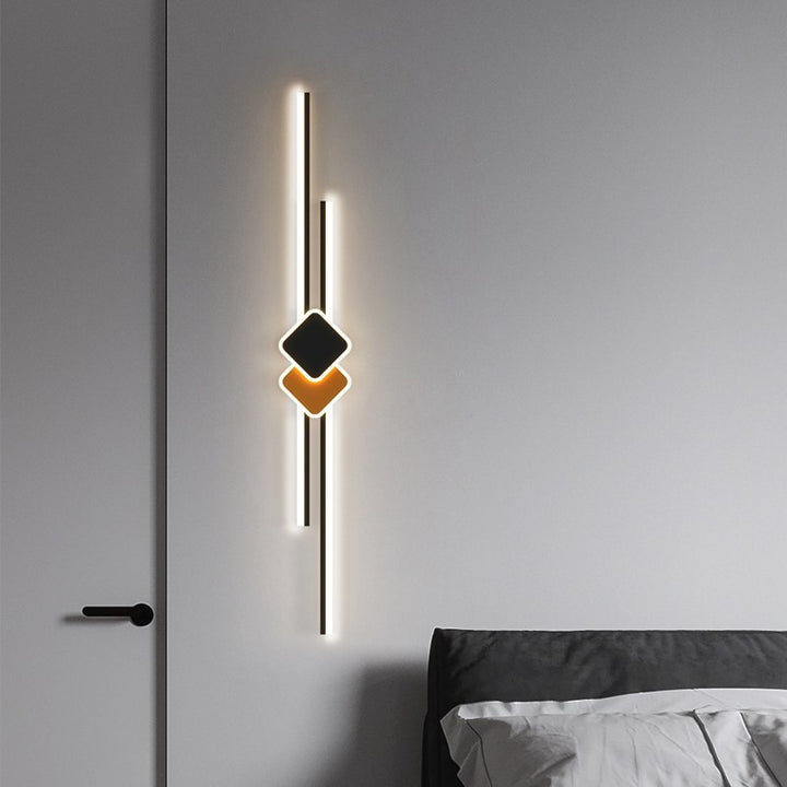 Applique murale LED en acrylique avec matériel rectangulaire à bande minimaliste moderne pour chambre 