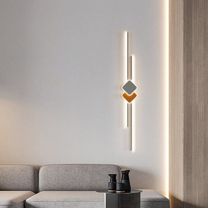 Applique murale LED en acrylique avec matériel rectangulaire à bande minimaliste moderne pour chambre 
