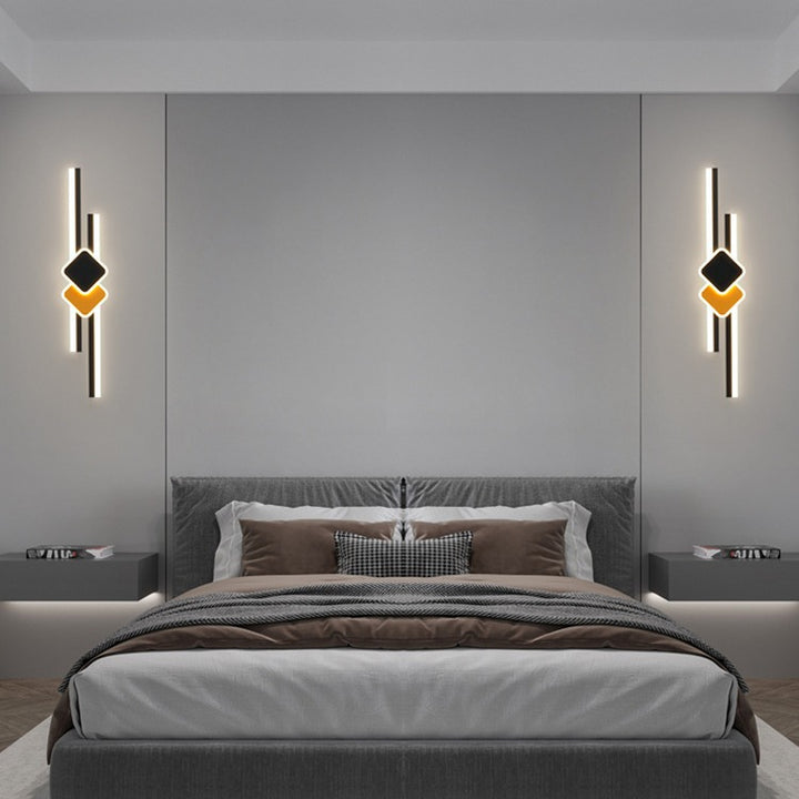 Applique murale LED en acrylique avec matériel rectangulaire à bande minimaliste moderne pour chambre 